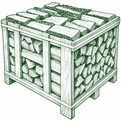 stacked crate of logs